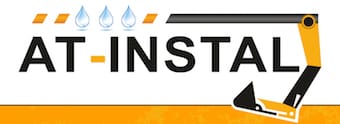 At-instal usługi hydrauliczne, hydraulik oraz usługi ziemne — logo